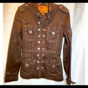 Twill 22 brown double button jacket